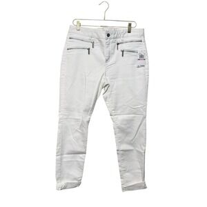 Michael Kors Skinny Jeans White‎ Womens Size 10 Zipper Detail Pockets NWT